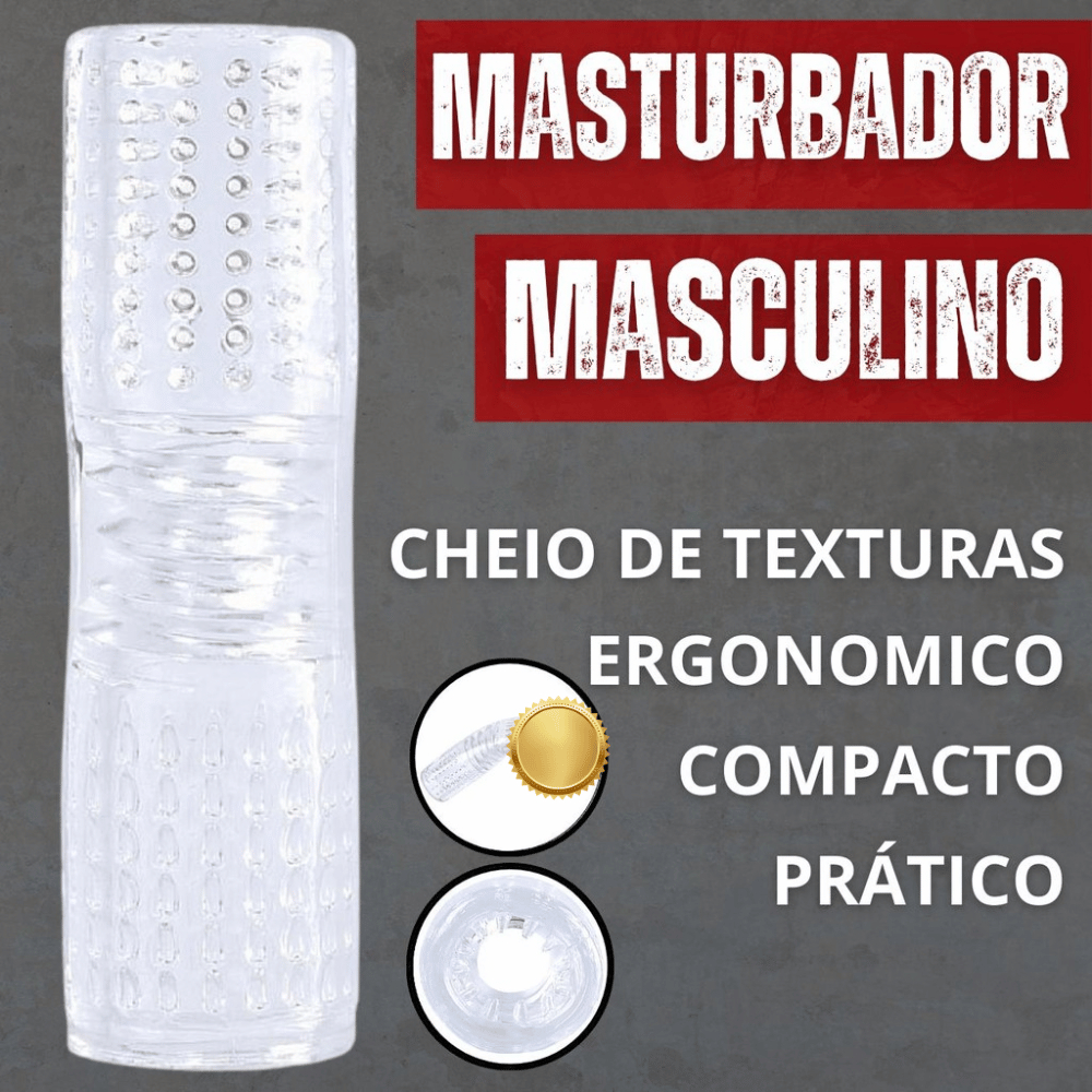 Masturbador Masculino em Silicone Transparente Compacto Sex