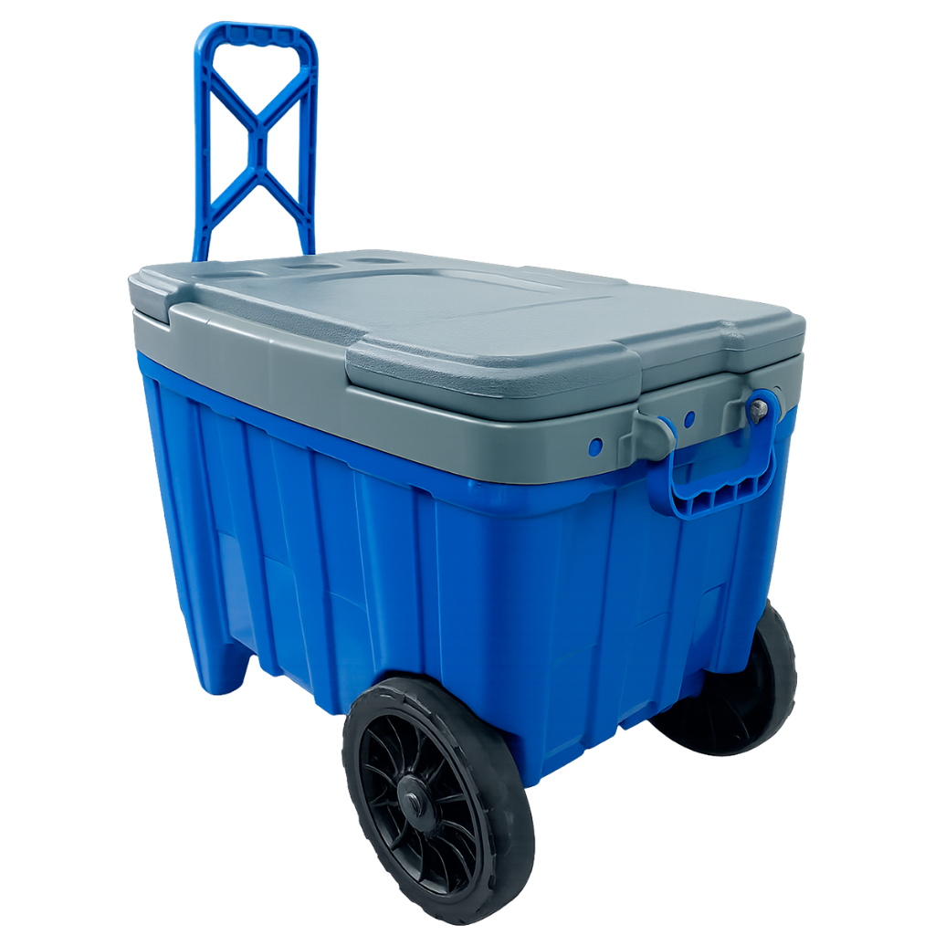 Caixa Térmica Grande 54L | Cooler com Rodas Reforçadas | 74 Latas | Praia, Piscina, Camping, Sítio em Oferta na Shopee