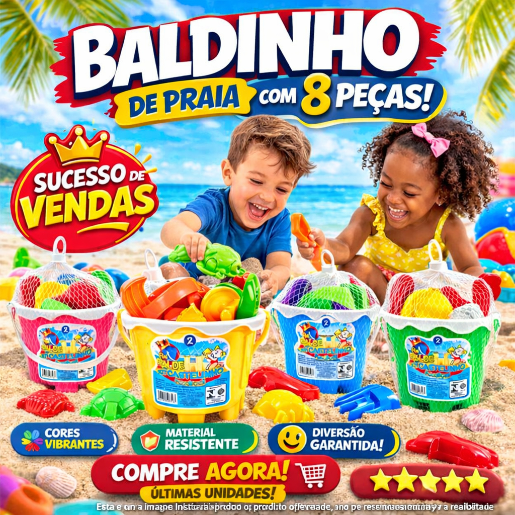 Baldinho De Praia Infantil Brinquedo Pazinha Forminha Na Areia Criança Bebê Forma Bichinho Anos