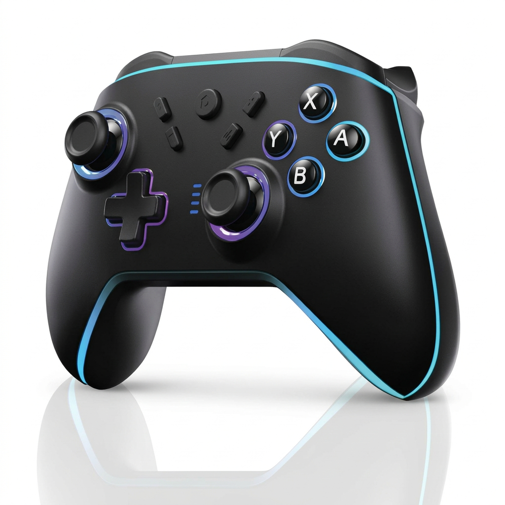 Controle Gamer Sem Fio Wireless Bluetooth Luz RGB COMPATÍVEL PC NINTENDO SWITCH IOS ANDROID LER DESCRIÇÃO