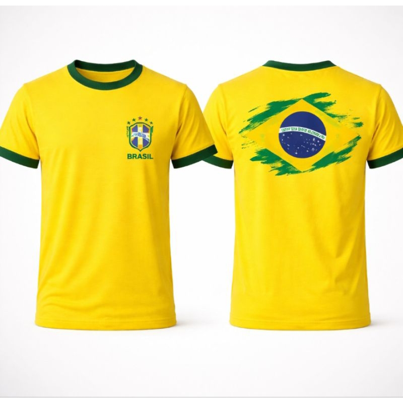 Camisa Camiseta Premium Unissex Estampada Brasil Copa do Mundo Futebol 100% Algodão Envio Imediato