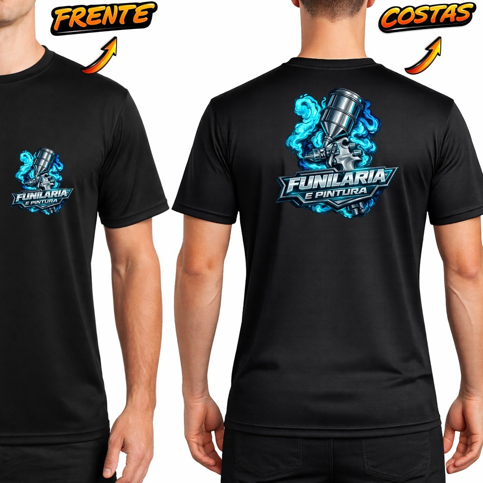 CAMISETA Uniforme Masculina FUNILARIA Pintura e Estética Automotiva Profissional Camisa Dry-Fit