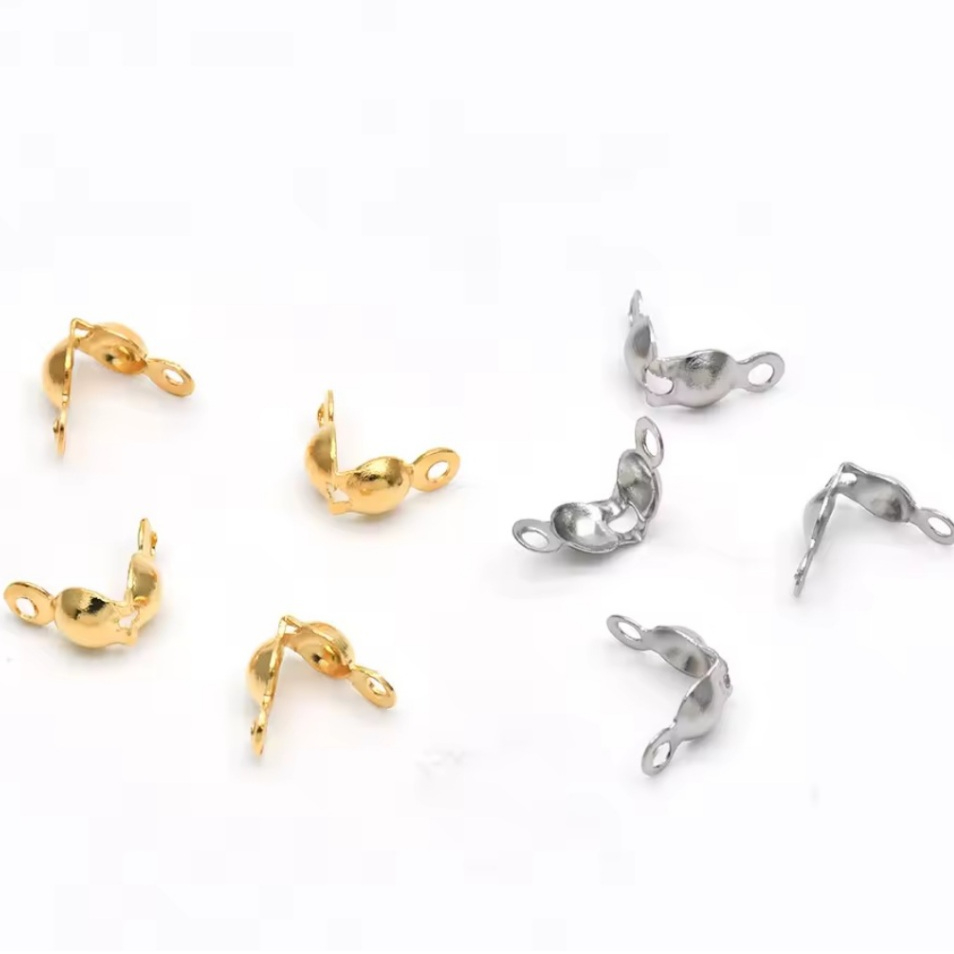 Tips, finalizadores, terminais em aço inoxidável bolinha 4x8 mm  - até 50 peças em Oferta na Shopee