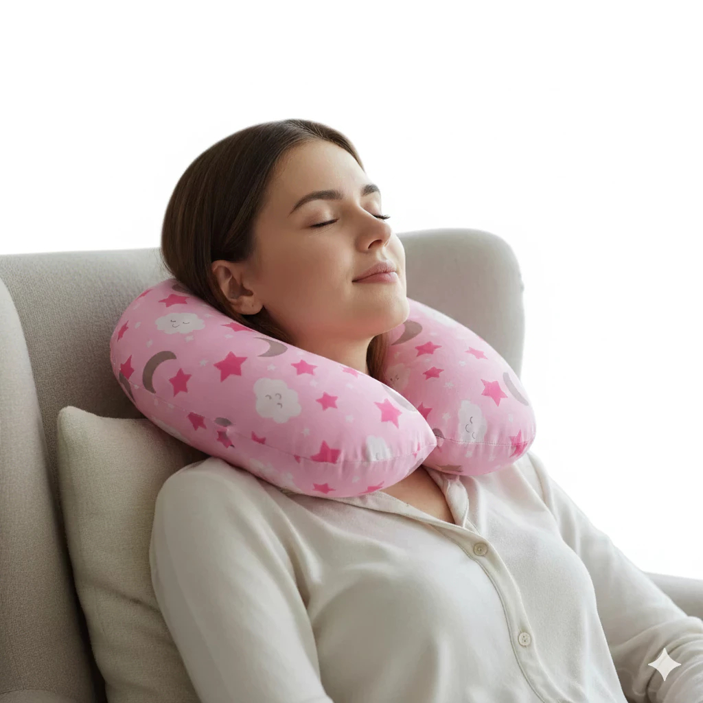 Almofada Travesseiro de Pescoço Viagem Premium - Fibra de Silicone Antialérgica