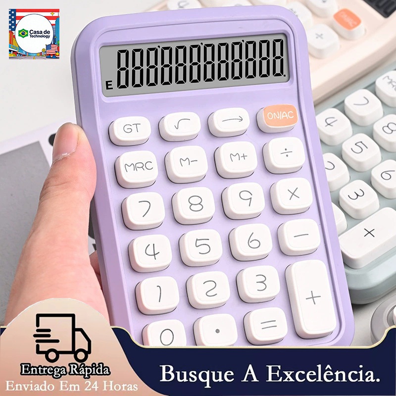 Calculadora de cor sólida, teclado confortável e tela grande - perfeita para estudar e trabalhar