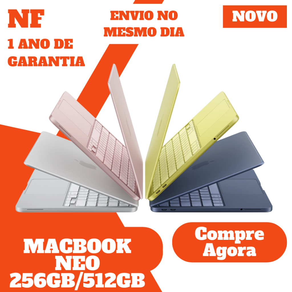 MacBook Neo 8gb Ram 13” 256gb Original • Lacrado • Envio Imediato • Nota Fiscal