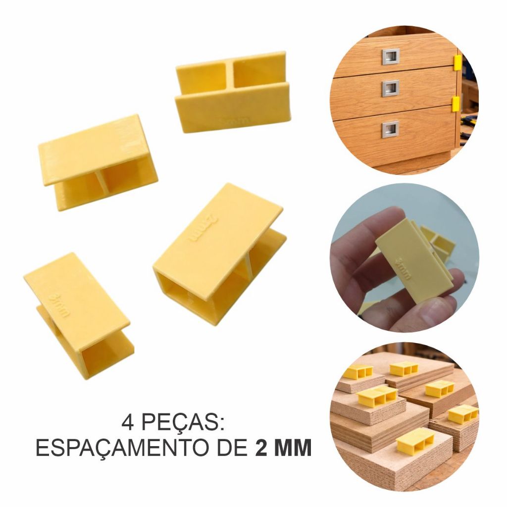 Gabarito para Instalação Frente Espelho de Gaveta Espessura 2 MM- MONTAGEM MDF 15 mm