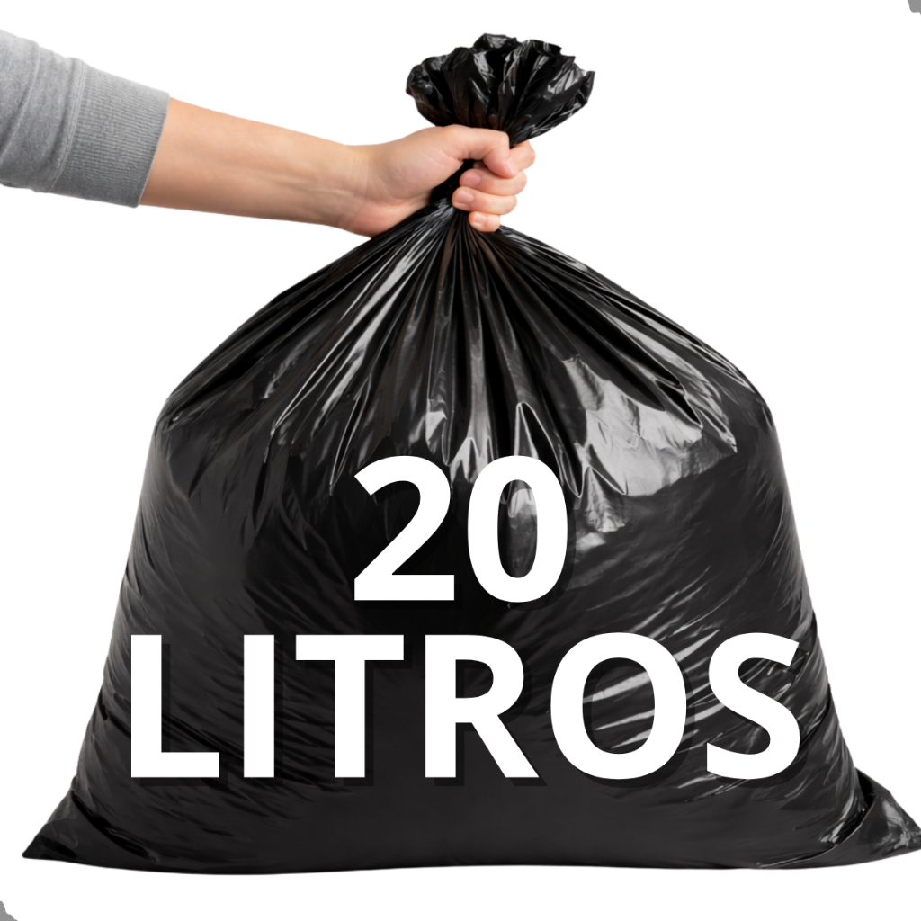 Saco de Lixo 20 Litros Preto com 100 Unidades em Oferta na Shopee