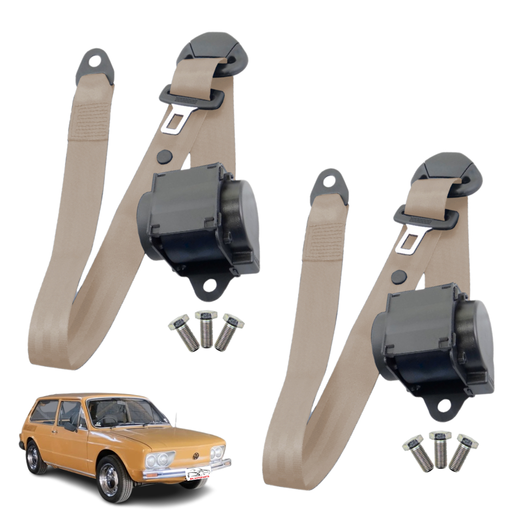 Kit 2 Cinto De Segurança Retrátil Universal Dianteiro Ou Traseiro Passageiro Motorista Brasilia Vw