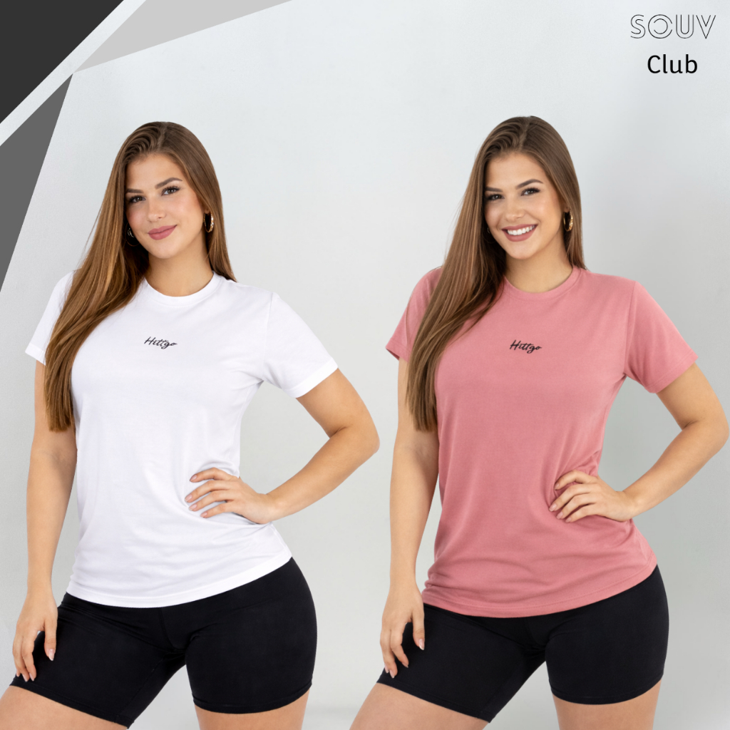 Kit 2 Camisas Dryfit Feminina Academia Esportiva Lisa Musculação Confortável