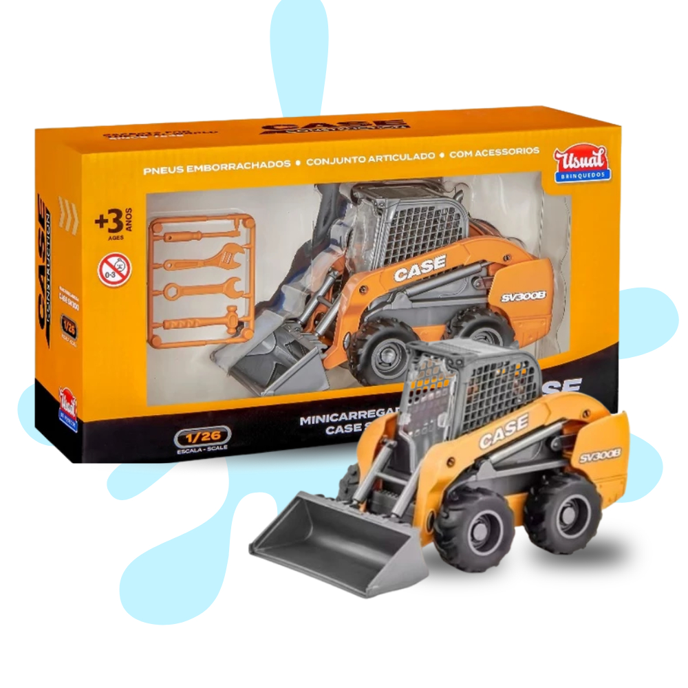 Trator Retroescavadeira Brinquedo Case Miniatura Menino