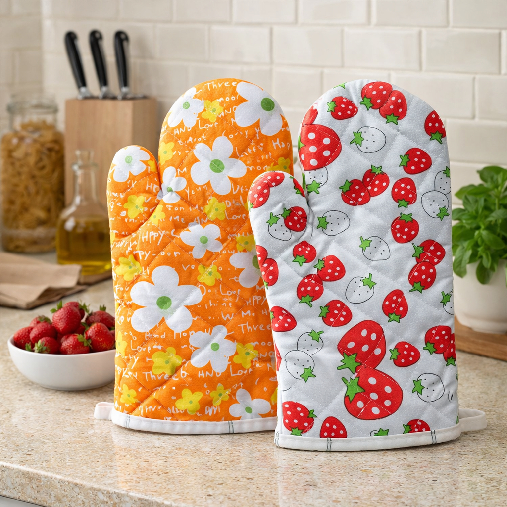 Luva Para Cozinha De Poliester Termica Estampas Sortidas em Oferta na Shopee