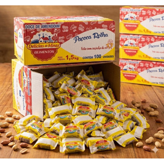 100 Unidades Paçoca Rolha Delícias de Minas Caixa Lacrada 1,5Kg em Oferta na Shopee