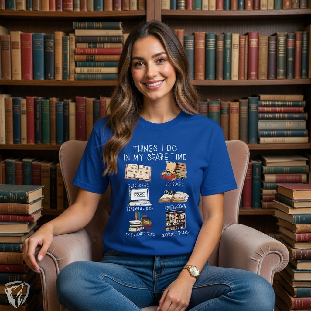 Camiseta T-shirt Literária Coisas Que Eu Faço No Meu Tempo Livre ... Ler Livros Comprar Livros Meme