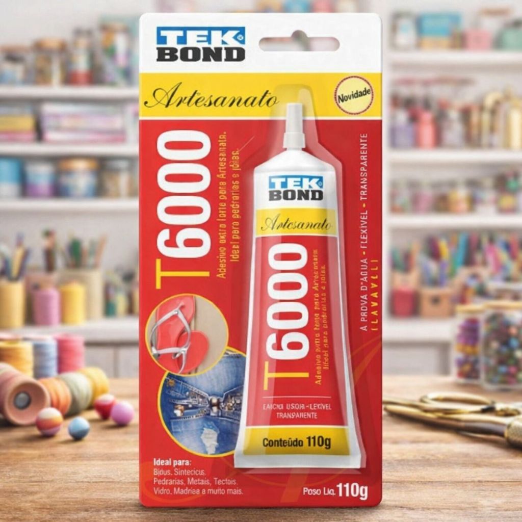 Cola T6000 Tekbond 110gr - Cola Permanente para Artesanato, Pedrarias e Bijouterias.
