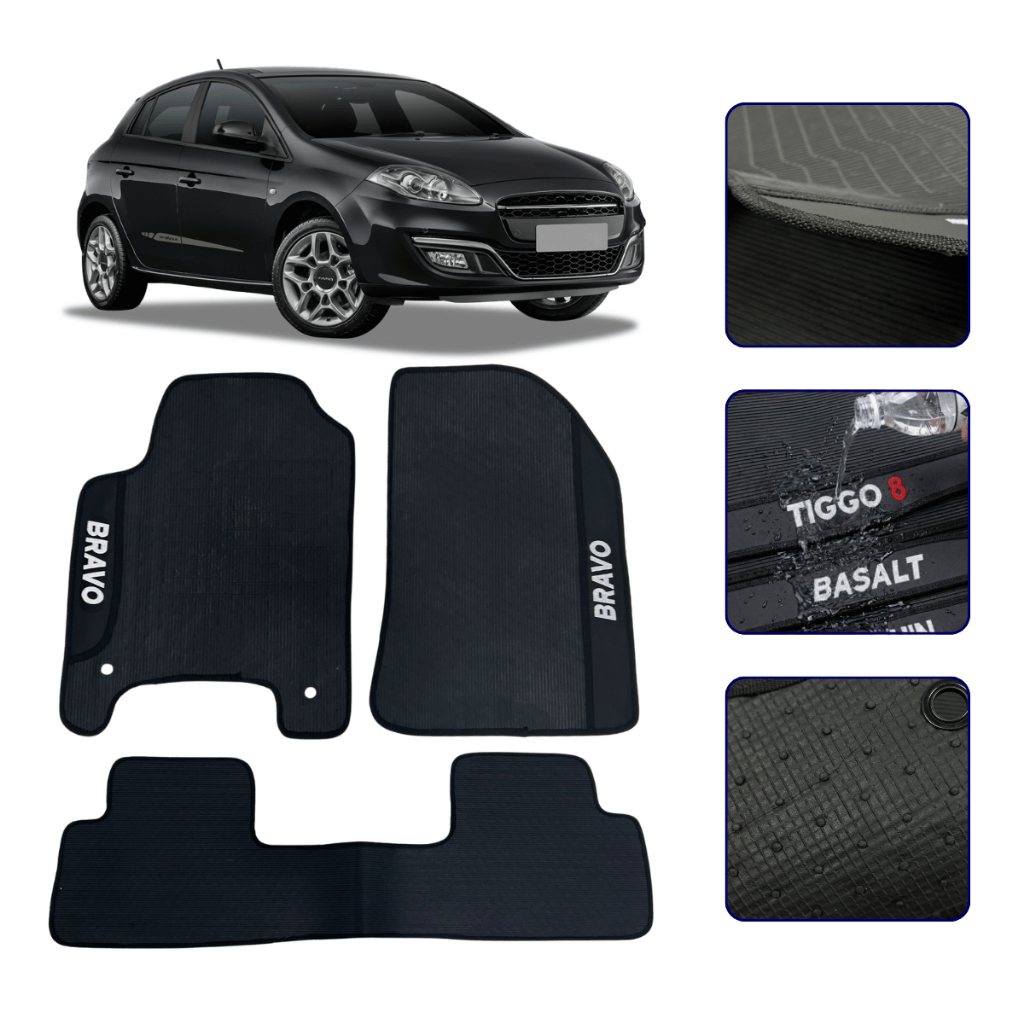 Jogo de Tapete Automotivo Para Bravo 2010 2011 2012 2013 2014 2015 2016 Kit Carr