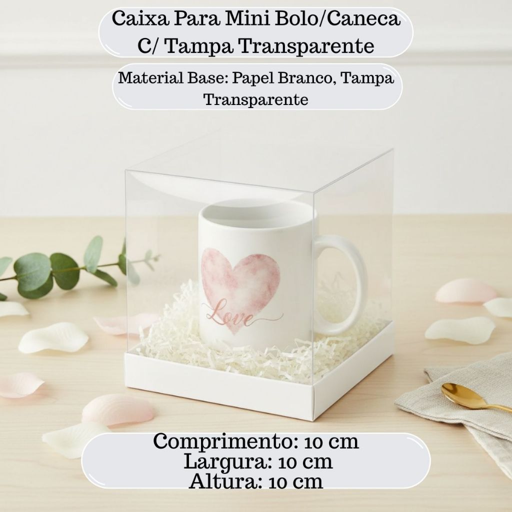 Caixas Tampa Acetato Para Mini Bolos, Tortas, Lembrancinhas, Canecas e Panetones 15x15x15cm em Oferta na Shopee