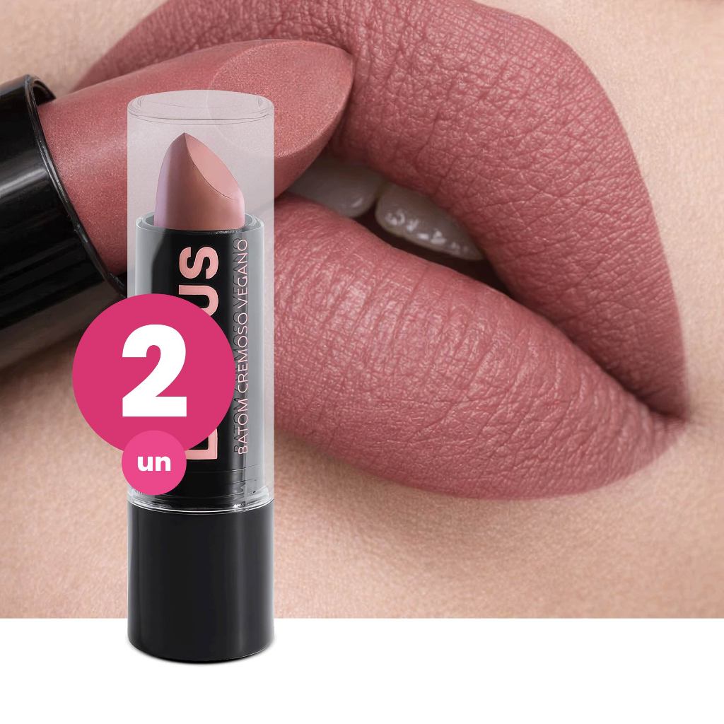 Kit 2 Batom Matte Vegano Dailus 11 Distraida Tom Nude Clássico, Efeito Brilhante