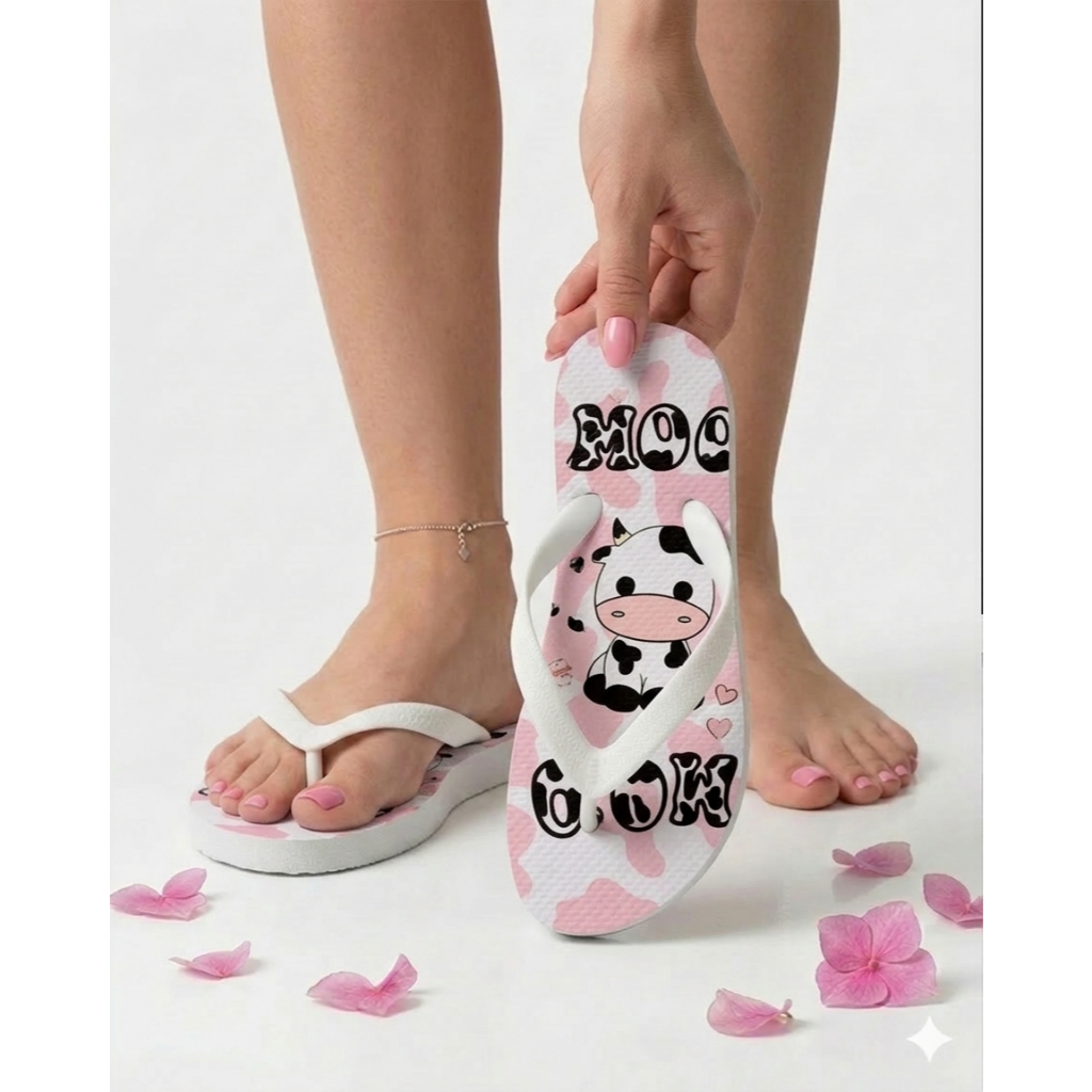 Chinelo Infantil Feminino Meninas Estampas Lindas vaquinha Borboleta Do 25ao39