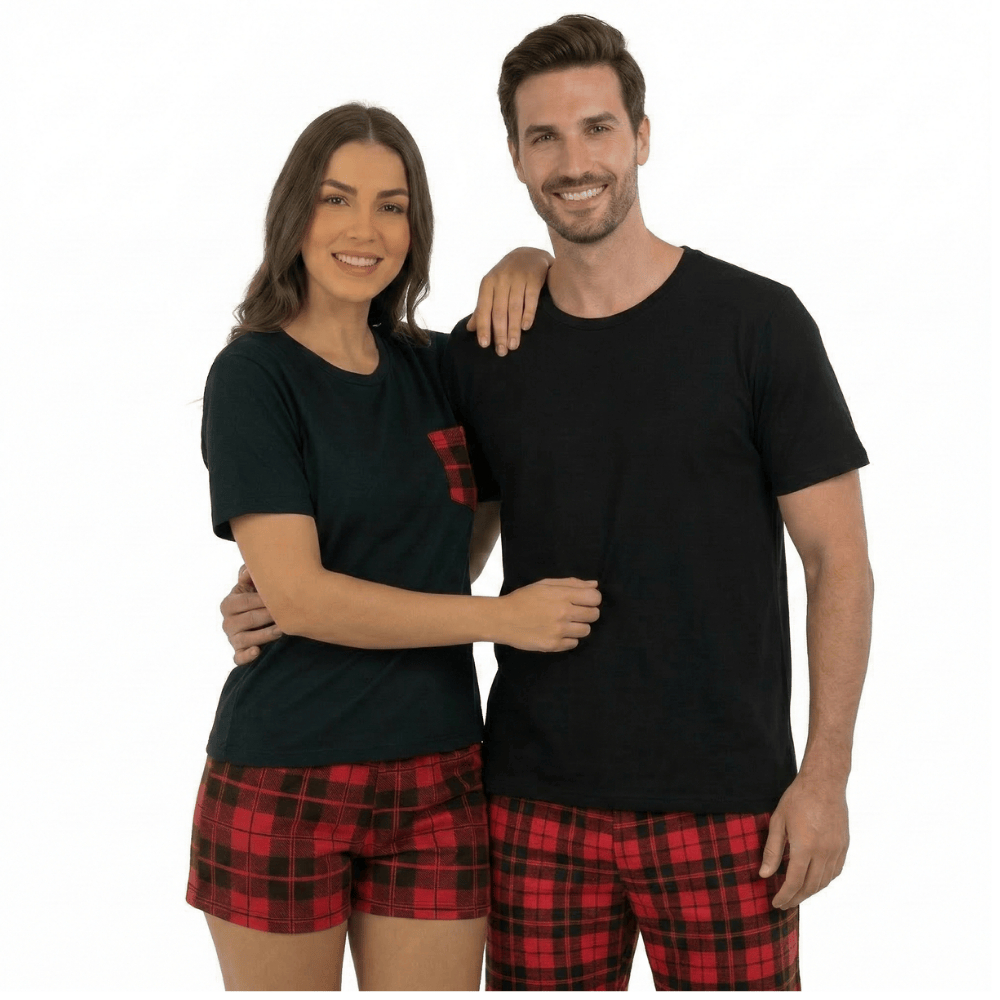 Kit 2 Pijama Adulto Casal Curto Verão Básico/ Kit 2 Pijama Casal Super Herói Escolha Sua Estampa