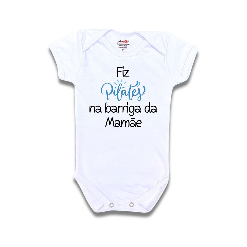 Body Bebê Menino Fiz Pilates na Barriga da Mamãe
