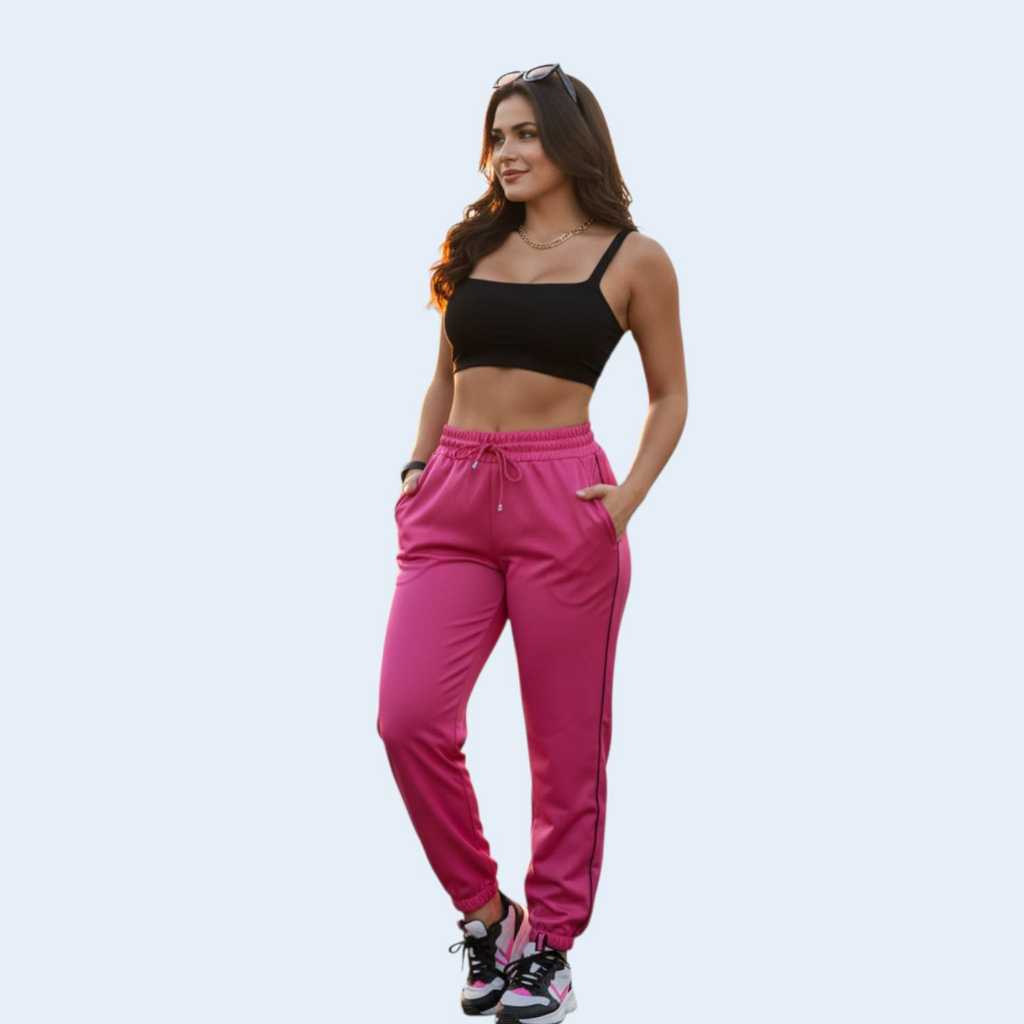 Calça Feminina Chimpa ,Cintura alta Com Bolsos Faca — imagem 2 de 2