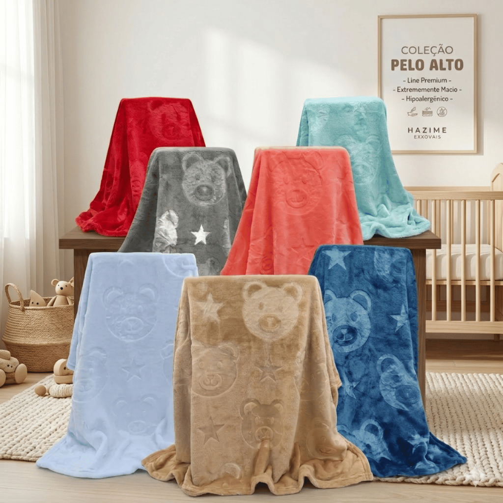 Cobertor Infantil Bebê Pelo Alto Premium Hipoalergênico Menino Menina em Oferta na Shopee