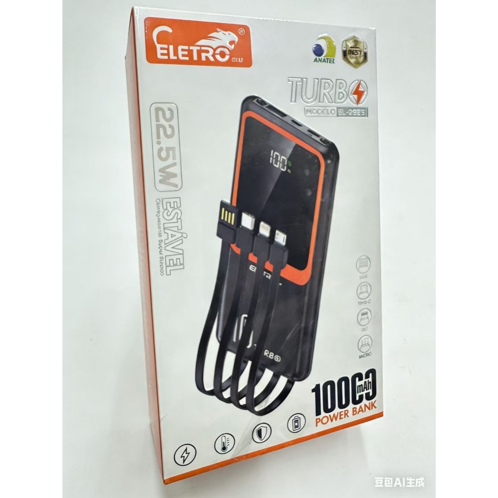 ELETRO 22.5W Power Bank 10000mAh | Carregamento Rápido | Display Digital EL-2925