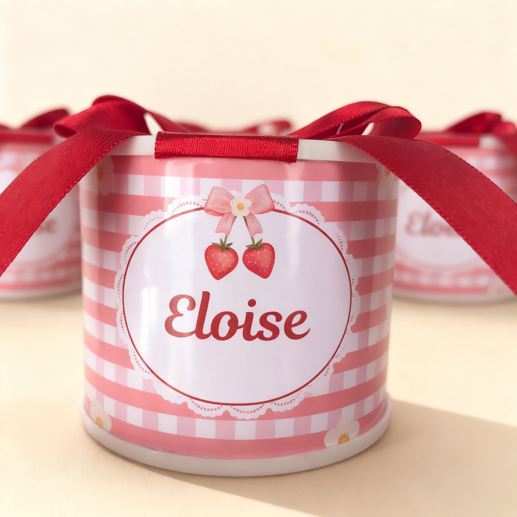 Kit Tubolatas Personalizadas 5x6 margaridas moranguinho Lembrancinha Maternidade Aniversário