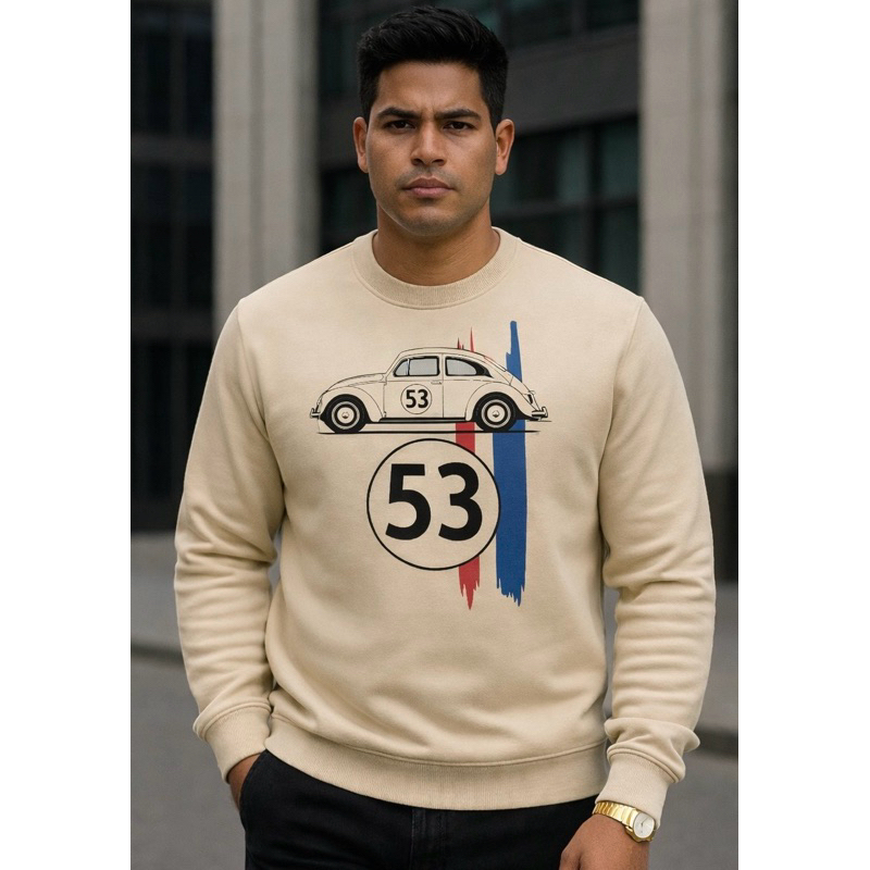 Blusa de Frio Moletom Gola Careca Herbie Fusca 53 Qualidade Premium