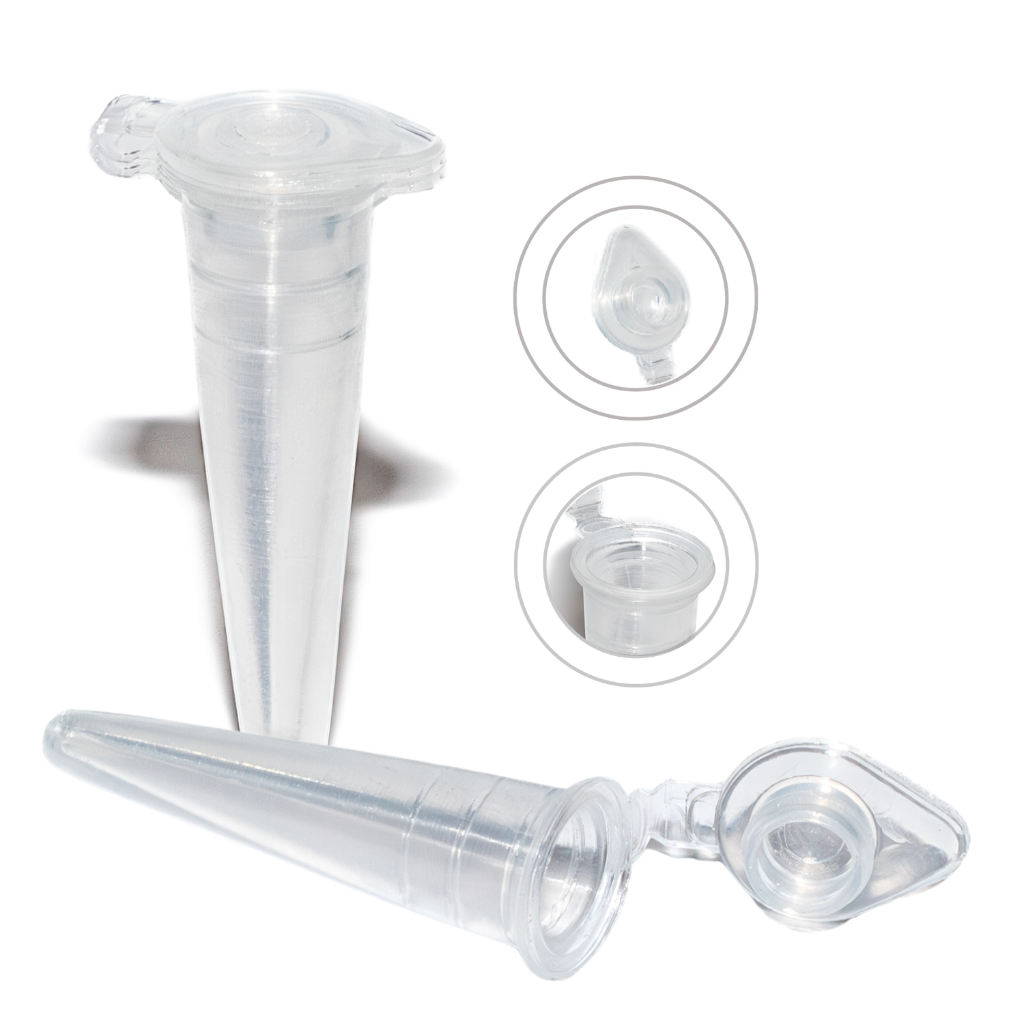 Microtubo Fundo Cônico Pino 0,38 ml Interno 0,5ml Externo Neutro
