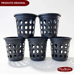 Kit Cesto Lixo Telado Pequeno 5 Litros Plástico Reforçado Preto Multiuso Escritório Cozinha Banheiro