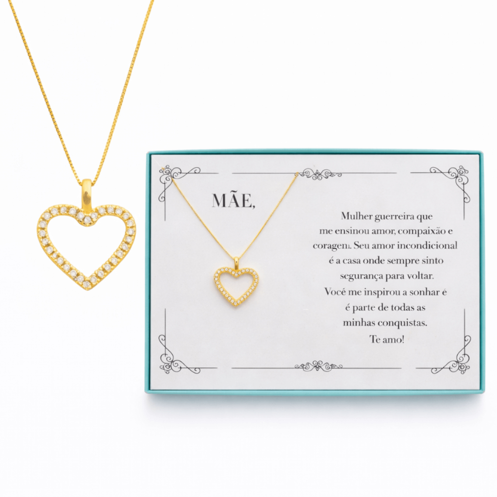 Presente Para Mãe Colar Feminino Folheado Ouro 24k Luxo Brilho Tendencia Versátil Moderno Elegante