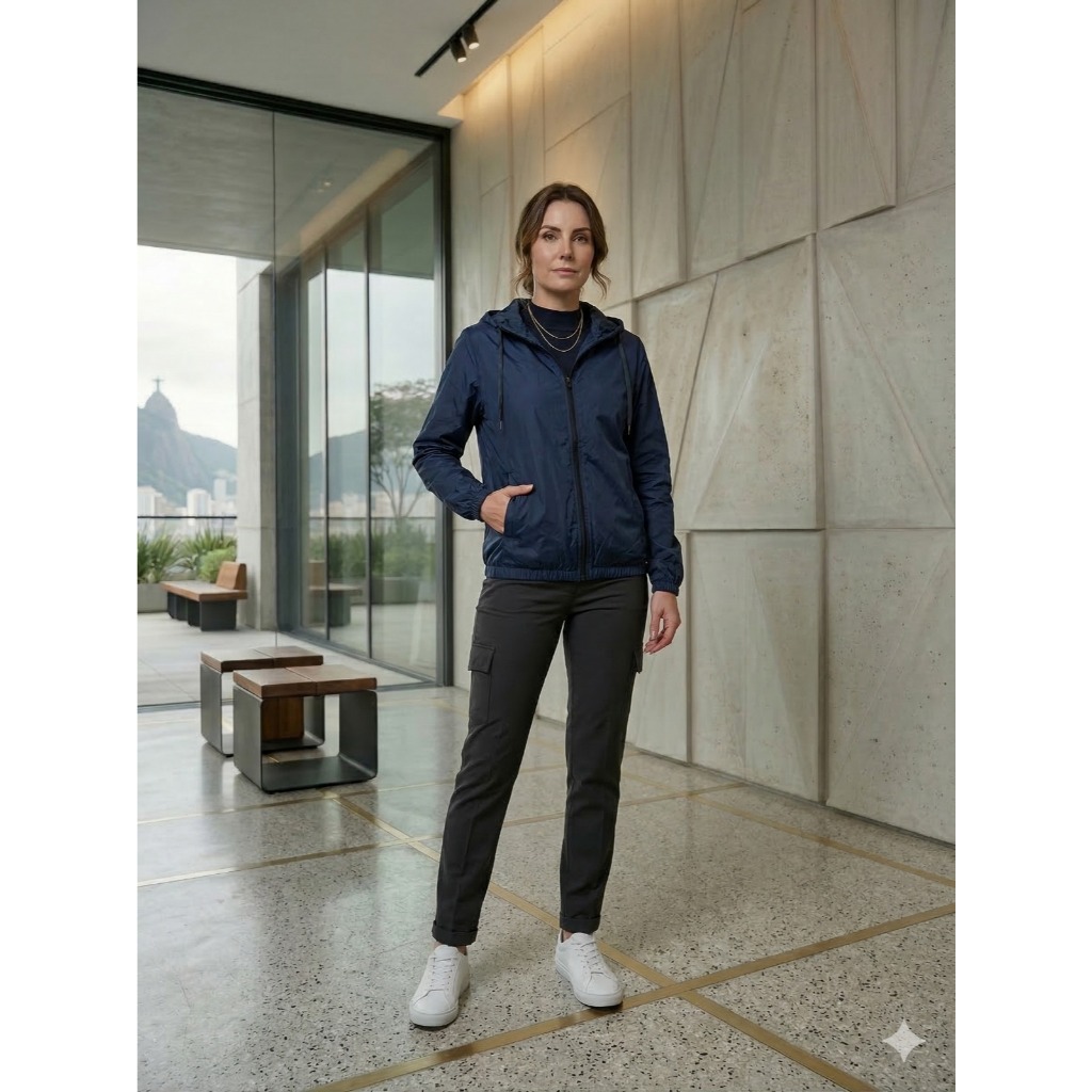 Jaqueta Corta Vento Feminino Esportiva Leve Inverno Lisa Impermeável Motoqueira Esportiva Corrida