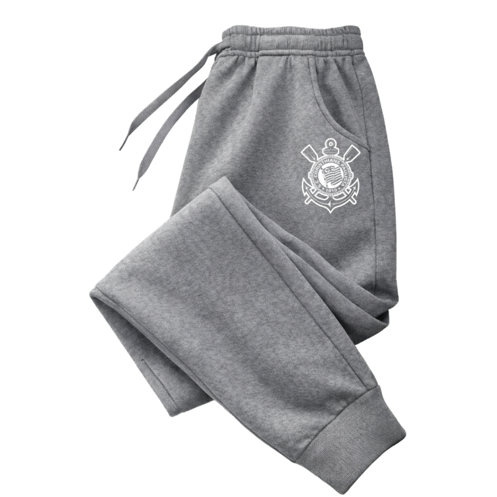 Detalhes do Calça Moletom Flanelada Infantil Futebol Times Corinthians c/ Punho Inverno