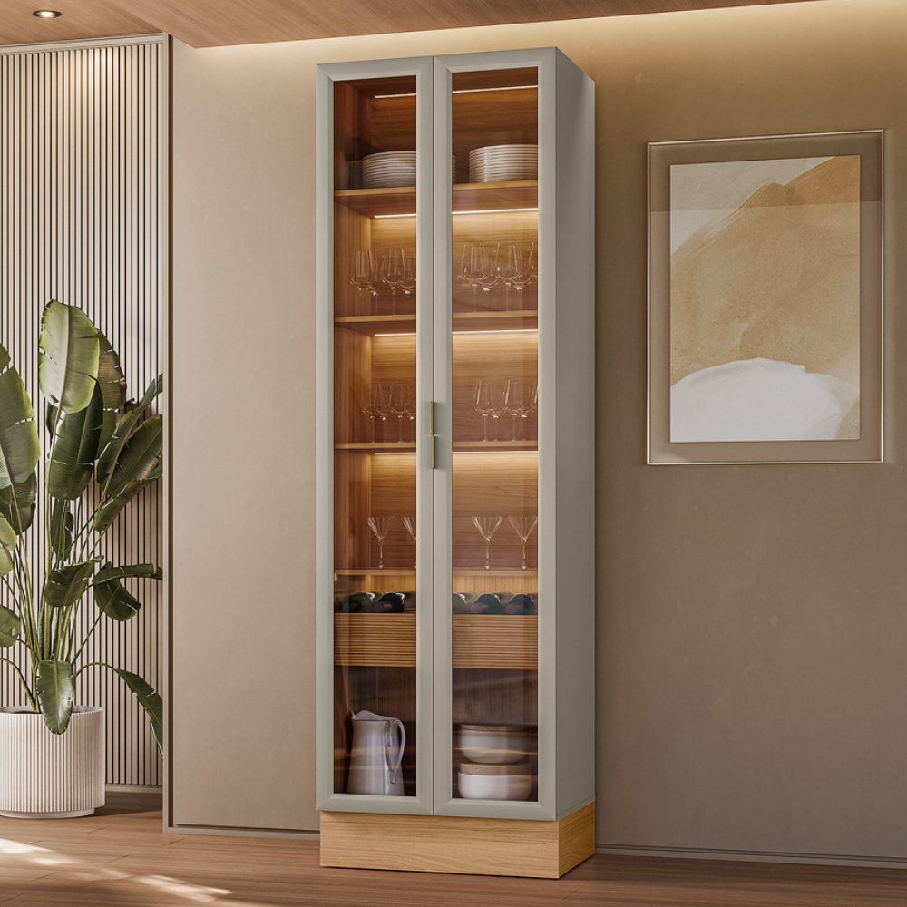 Cristaleira LED com Rodapé Allure Linea Brasil 100% MDF 70cm