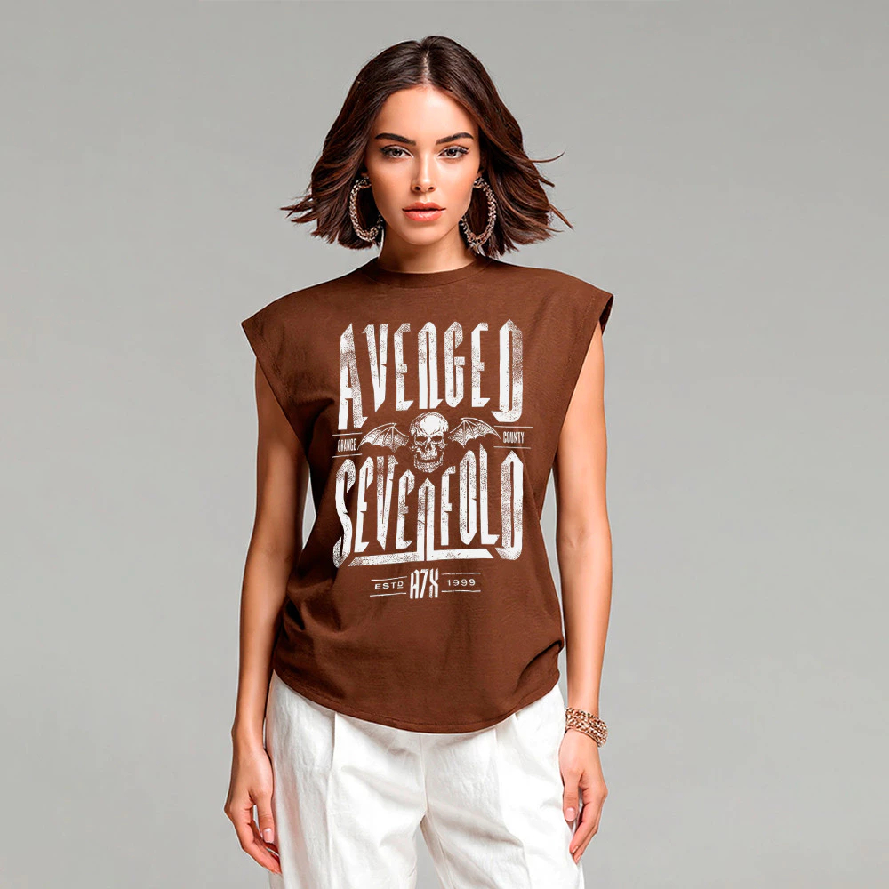 Camiseta Regata Feminina Muscle Tee Longline Alongada Avenged Sevenfold Banda Rock Confortavel Soltinho Oversized