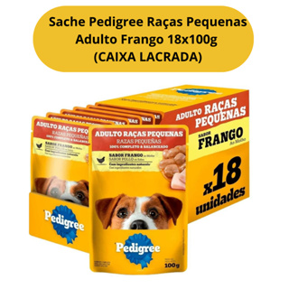 Ração Úmida Sache Pedigree Raças Pequenas Adulto Frango 18x100g (CAIXA LACRADA) em Oferta na Shopee