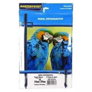 Papel Fotográfico 180g Glossy Brilhante A4 à Prova D'água MASTERPRINT