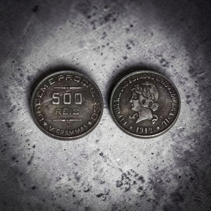 MOEDA PARA COMPLETAR ÁLBUM 500 RÉIS 1912 SOUVENIR FLOR DE CUNHO.