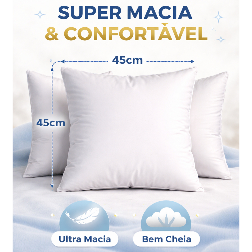 Kit 8 Almofada Sofá Enchimento Almofada Espuma 45cm Travesseiro Pluma de Ganso Almofada Para Cadeira em Oferta na Shopee