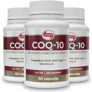 Coenzima Q10 200mg Vitafor 60 Cápsulas Kit 3 Suplemento Nutricional Vitamina E em Oferta na Shopee