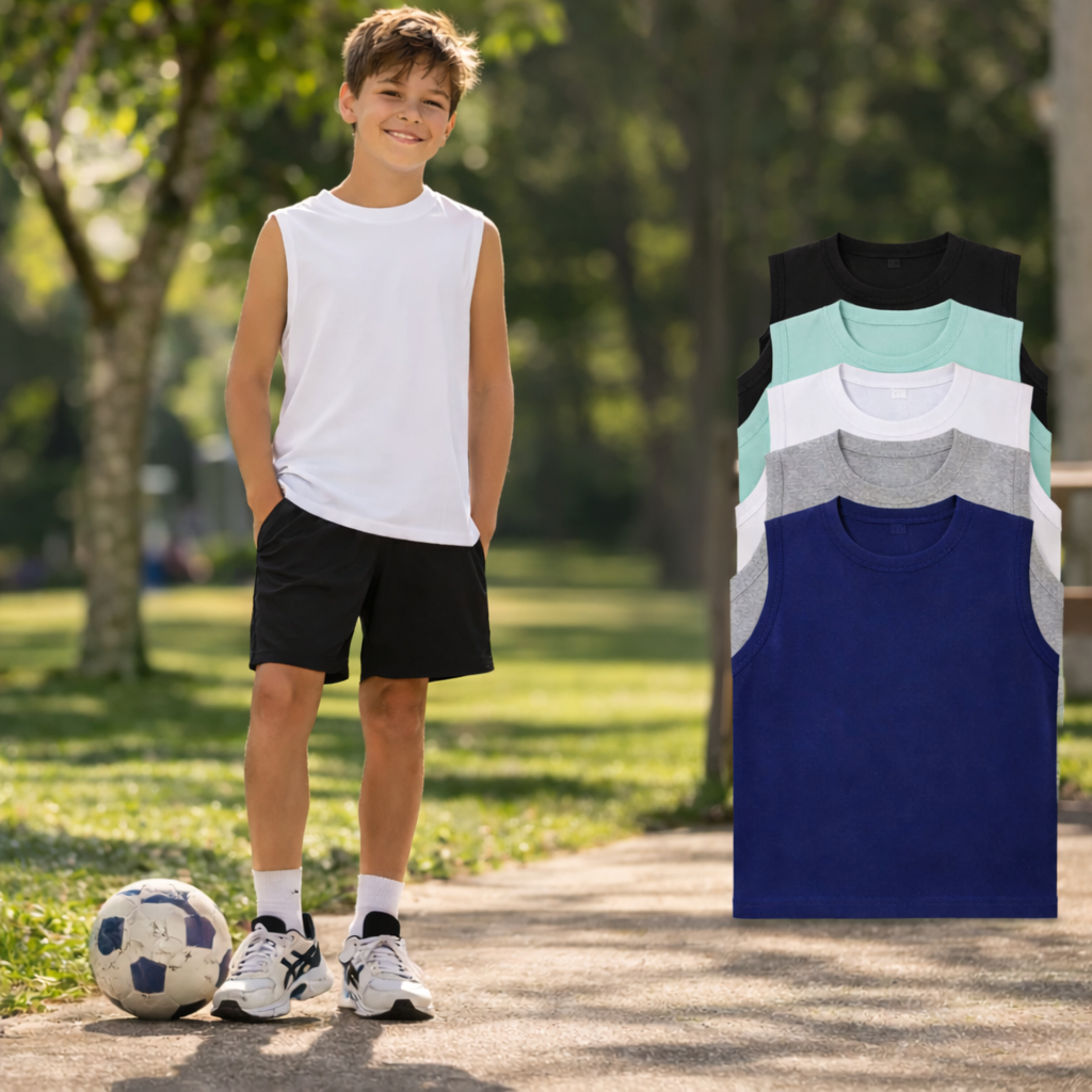 Kit 2 ou 3 Regata Basica Lisa Infantil Juvenil Tamanho  3 ao 16 Escolar Verao