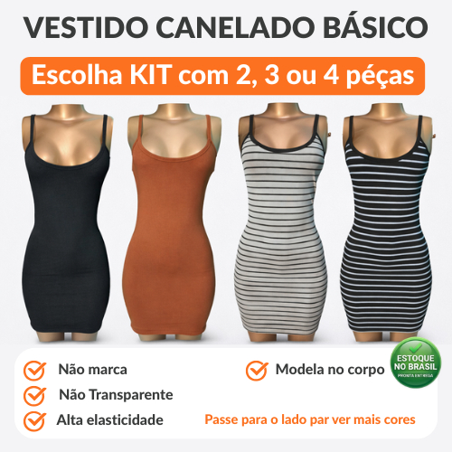 [PRONTA ENTREGA] Kit 2 3 4 Vestidos Tubinho Feminino Canelado Alcinha Básico  – Vestidinho colado Alcinha Ribana casual em Oferta na Shopee