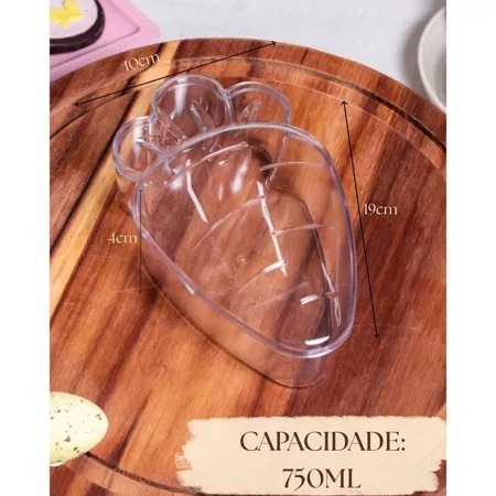 Kit Cake Box Cenoura Transparente + Carimbo Páscoa Bluestar