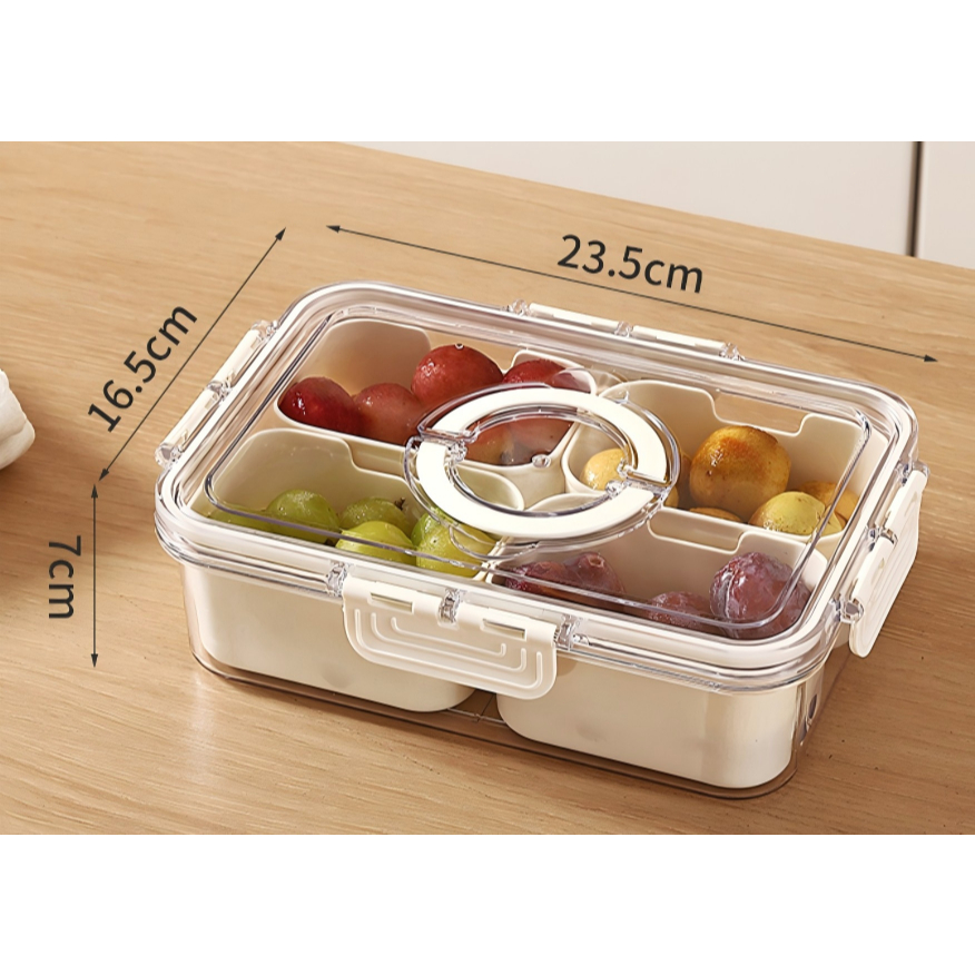 Organizador Geladeira Hermético com Divisórias para Armazenar Alimentos Multiuso