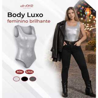 Body Feminino Luxo Brilhante Metalizado | São João Festa Junina Balada Glamour | P/M / G/GG em Oferta na Shopee
