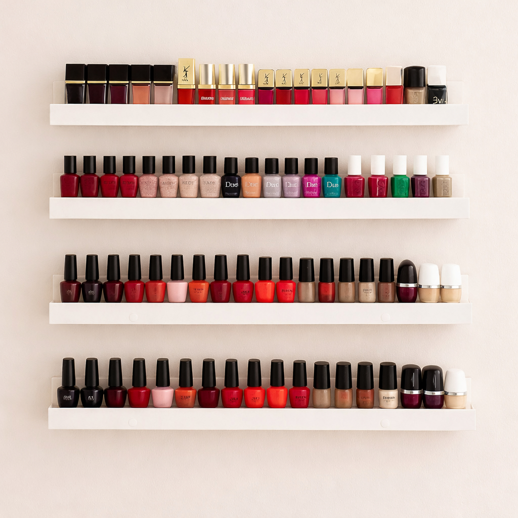 Kit 4 Prateleira Organizadora Branca Organizadora Parede Porta Esmaltes Livros Multiuso em Oferta na Shopee
