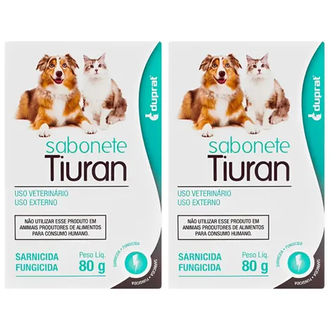 KIT C/2 UND TIURAN SABONETE SARNICIDA E FUNGICIDA - DUPRAT USO VET