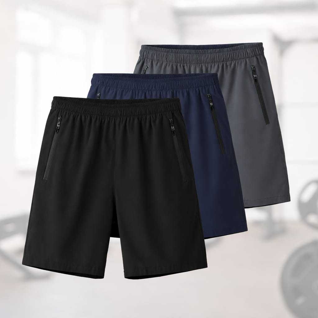 Bermuda Short Praia Dry-Fit Alto Padrão Bolso Zíper Masculino Academia Casual Treino Fitness Secagem Rápida em Oferta na Shopee